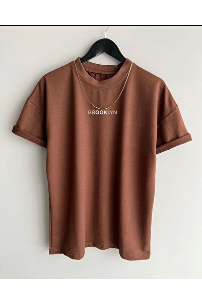 ALİ.COM Unisex Brooklyn Letter Printed Oversize T-shirt
