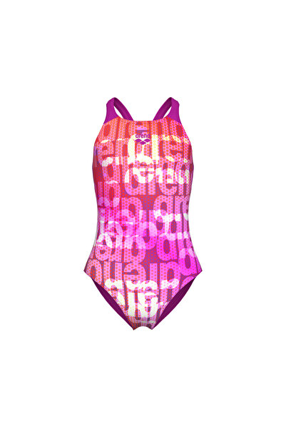 ARENA Πολύχρωμο μαγιό με V-σχήμα στην πλάτη για κορίτσια