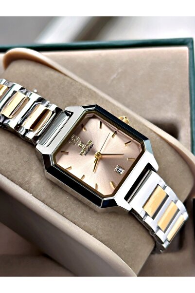 Reward Silver Gold Color Minimal Square Model Classic Women's Wristwatch + Br...