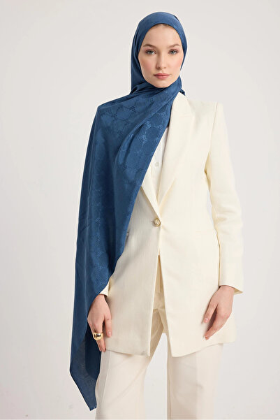 Maisa شال نيدا قطن حرير 70*190 سم - إنديجو
