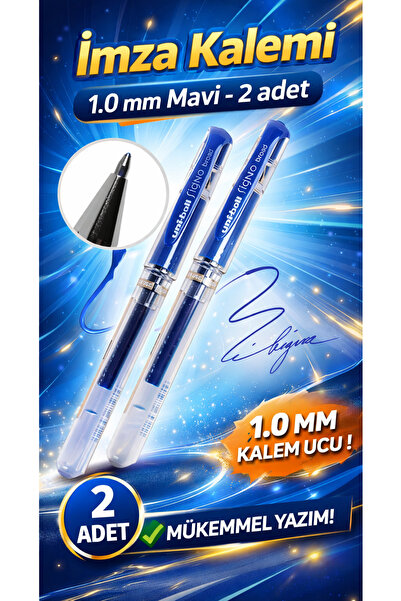 ANI OFİS KIRTASİYE A K İmza Kalemi 1.0 mm Mavi 2 Adet – Kalın Uç, Akıcı Yazım...