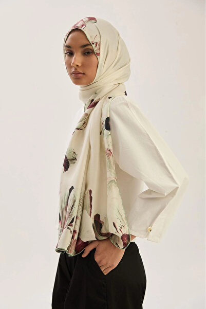 Maisa Birch Cotton Silk Shawl 70*190 cm - Green