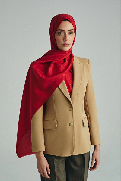 Maisa Neda Cotton Silk Shawl 70*190 cm - Red