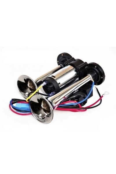 OEM Claxon auto 12V cu 2 claxoane cromate și compresor - Sunet puternic pentr...