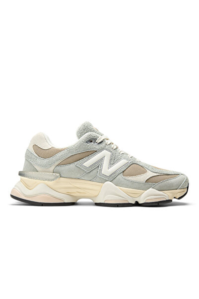 New Balance 9060 Gri Deri Günlük Giyim Kadın Sneaker