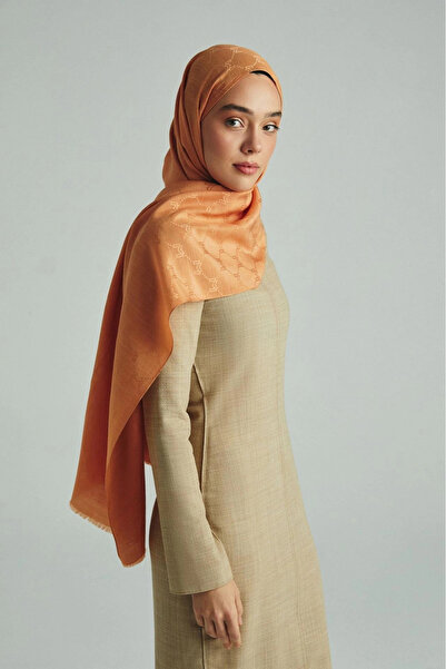 Maisa Neda Cotton Silk Shawl 70*190 cm - Light Orange