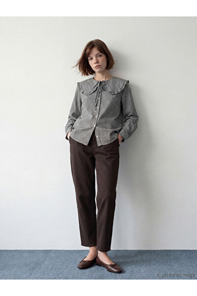 LC Waikiki Lcw Modest Brown Elastic Waist Slouchy Fit Women's Jean Trousers w...