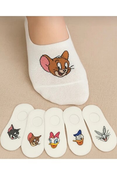 SBA SOCKS Pack of 5 Women's Patterned Cotton Invisible Sneaker Socks