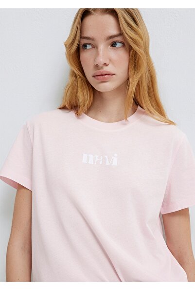 Mavi Дамска тениска с щамповано лого, стандартна кройка, 100% памук