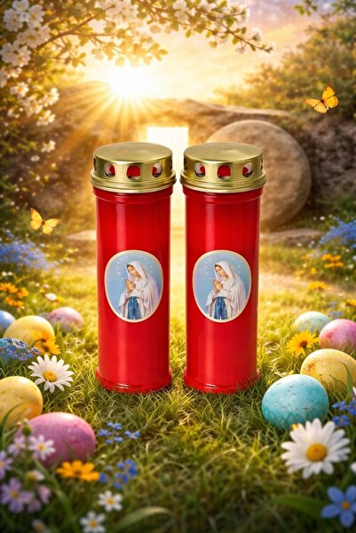 OEM Set 2 buc. Candele cu capac anti-vant, 24 cm inaltime, 70 h ardere, Invie...