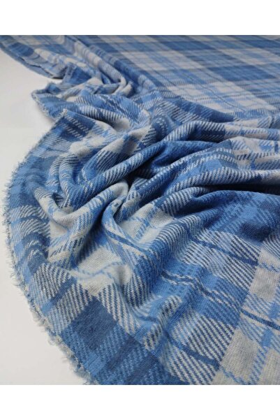 Kumaş Parça Țesătură tricotată jacquard în culori albastru osos Lățime: 150cm