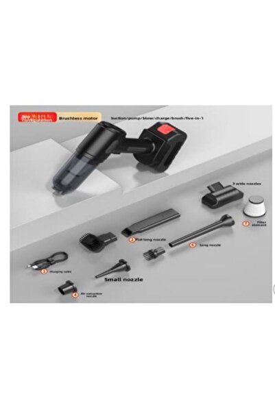 SimpluAcasa Complete Professional 5-in-1 Car Vacuum Cleaner Kit with 9 Access...