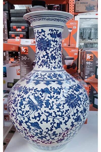 DoraHomeDekor bleu blanc vazo