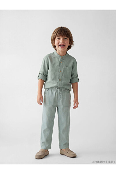 LC Waikiki Two Mt Shop Quality Lcw Kids Green Elastic Waist Boys' Trousers