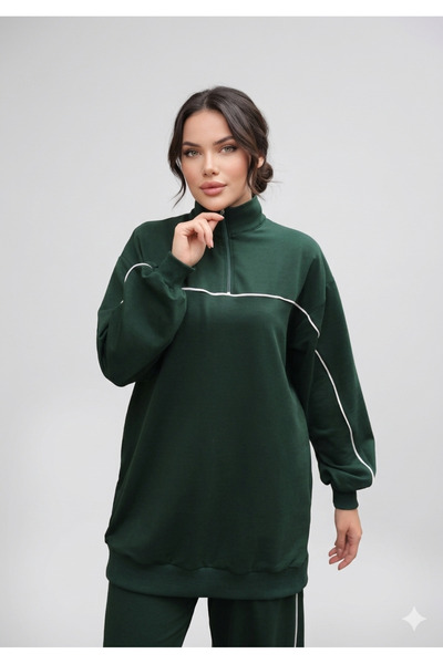 Ryzi Moda Women's Tracksuit Set Double Set with Zipper Collar