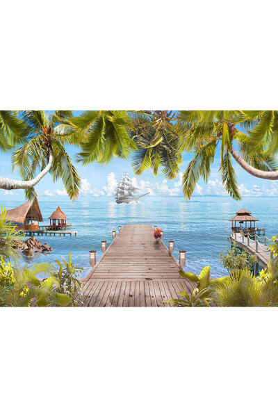 VIODESIGN Fototapet peisaje, autoadeziv, Pasarela Ocean , multicolor,80x120 c...