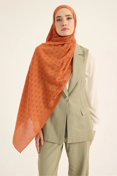Maisa Remz Silk Cotton Tencel Shawl 70*190 cm - Tan