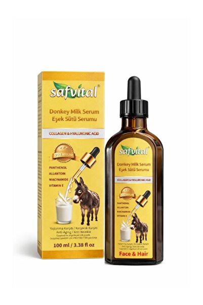 safvital Donkey Milk Serum 100 ml Collagen Hyaluronic Acid B5 Vitamin E Moist...