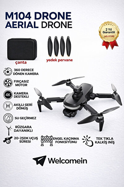 welcomein M104 Drone 4K Kamera GPS Konumlama Fırçasız Motor Engel Kaçınma Akı...