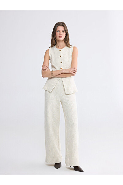 LC Waikiki YK PLUS Γυναικείο Πλεκτό Παντελόνι με Υφή Standard Fit