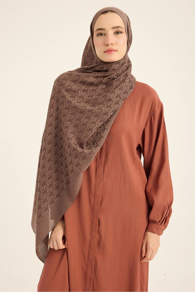 Maisa Remz Silk Cotton Tencel Shawl 70*190 cm - Milk Brown