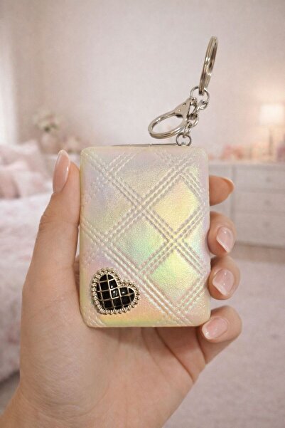 EMKSHOP Soft Glow Pastel Metallic Bag Size Mirror Keychain Charm