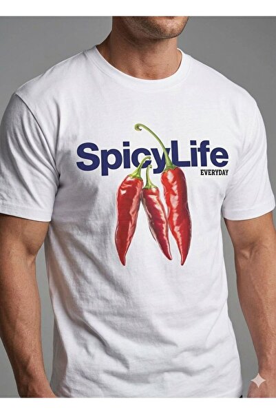 LELVANİ Men Spicylife Printed Crewneck Tshirt