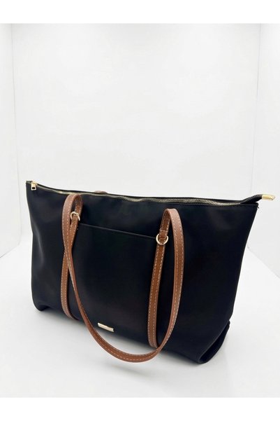 Lilivo Bags Carmen Large Volume Tan Strap Women's Shoulder Bag Black