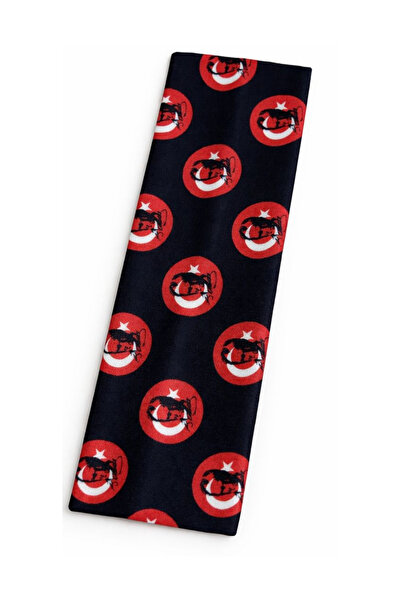 Jaida Moda Black Color Ataturk and Turkish Flag Unisex Bandana Scarf Hair Band