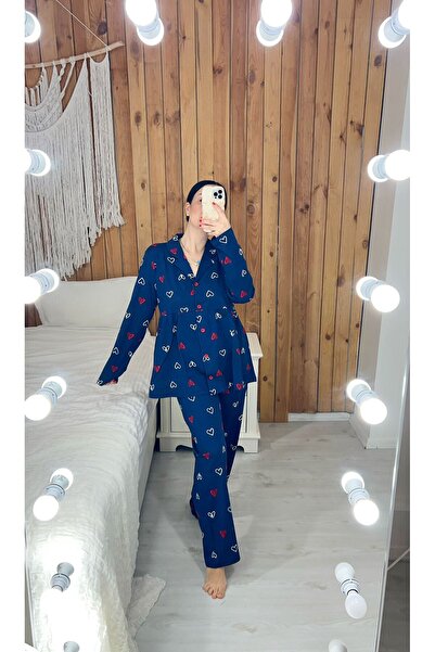 Patterned Long Sleeve Seasonal Cotton Fabric Maternity Puerperant Pajamas Set