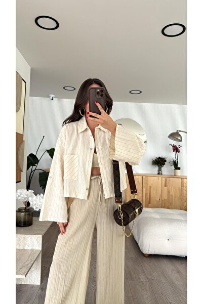 Tulipabutik Ριγέ Crop πουκάμισο