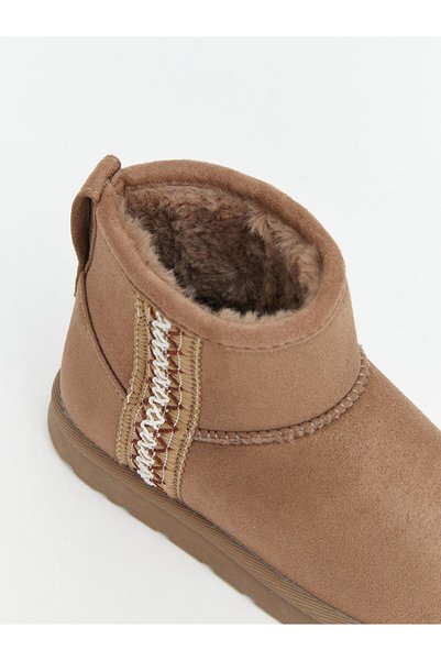 LC Waikiki Nevavm Girls' Boots with Embroidery Detail and Faux Fur Inside