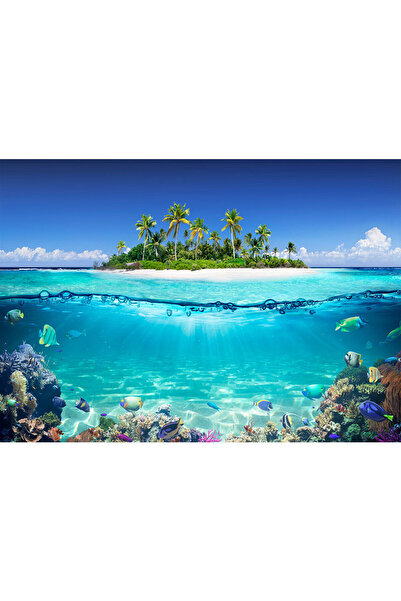 VIODESIGN Fototapet peisaje, autoadeziv, Insula Ascunsa , multicolor,80x120 c...