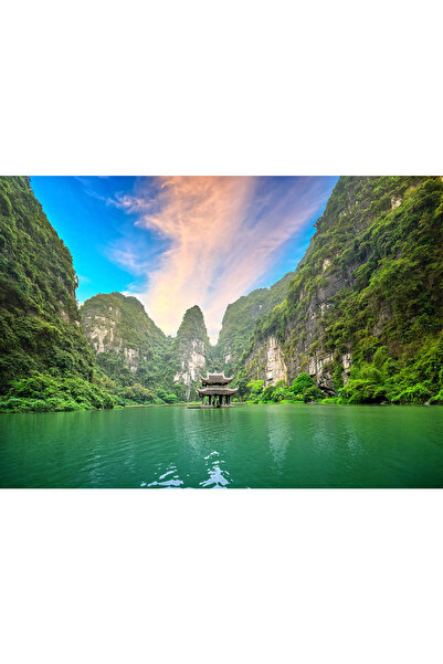 VIODESIGN Fototapet peisaje, autoadeziv, Templu Apa , multicolor,80x120 cm PE87