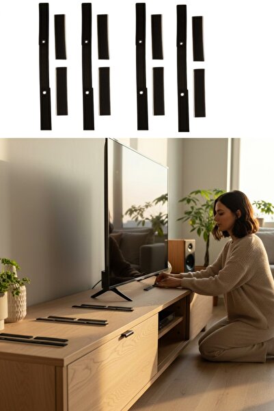 usin 4LÜ Set Cırt Bantlı Ayaklı LCD TV All in One PC Bilgisayar Monitör Sabitleme Deprem Koruma Kemeri