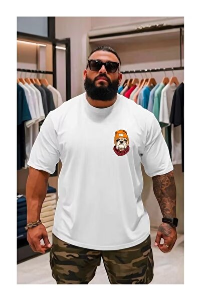 AEMİ Unisex Dog Printed Oversize Crew Neck T-Shirt