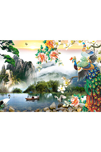 VIODESIGN Fototapet peisaje, autoadeziv, Barca Lac , multicolor,80x120 cm PE47
