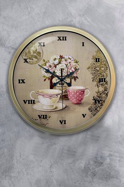 Kasva Concept Decorative Living Room Retro Romanian Antique Wall Clock 40 cm