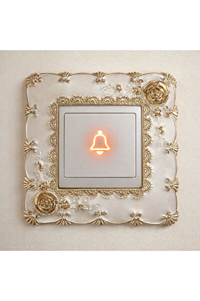 Marrone Πλαίσιο πρίζας με χρυσή λεπτομέρεια από σκυρόδεμα