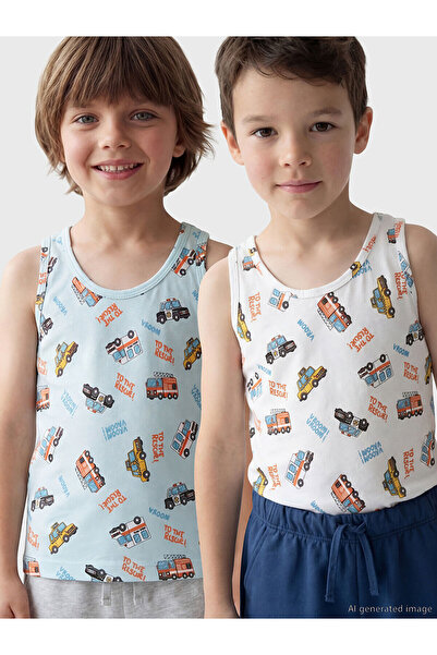 LC Waikiki Peak New Season Crew Neck Boys' Cotton Piece Undershirt Set of 2