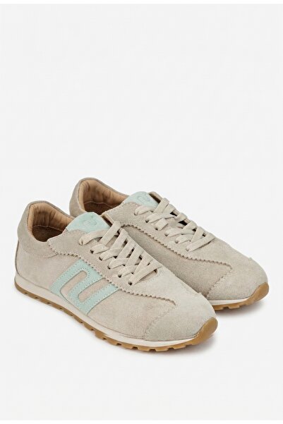 Dasha NUR women's shoes, grey with light green, made of suede