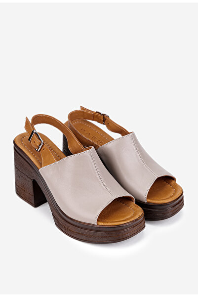 Dasha Sandale dama grej din piele naturala