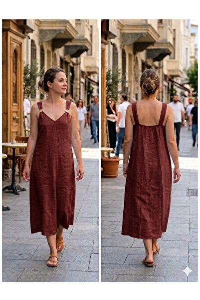 AYASOFYA OTANTIK Women's Italian Burgundy Plain Pattern Brooch Detailed Strap...