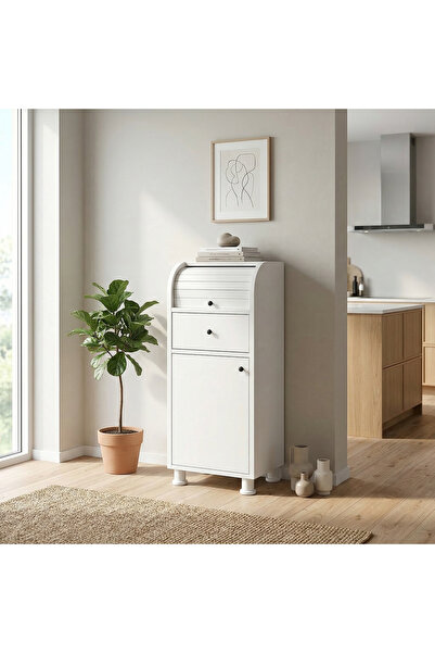 cabana %100 MDF Çekmeceli ve Raflı Ekmeklik Dolabı - Kaydırmaz Kulplu