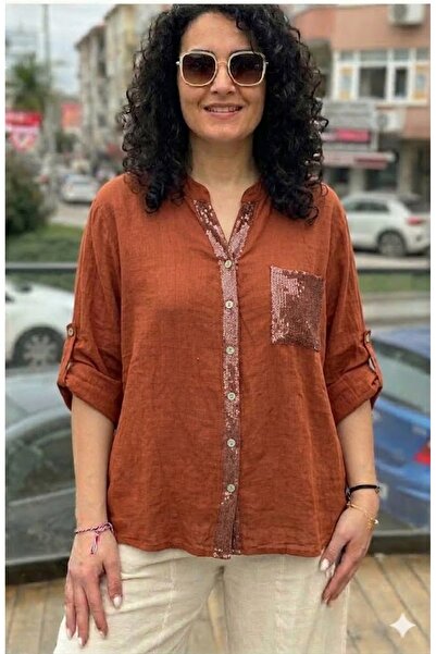 AYASOFYA OTANTIK Γυναικεία ιταλική μπλούζα πουκάμισο με γιακά με λεπτομέρεια ...