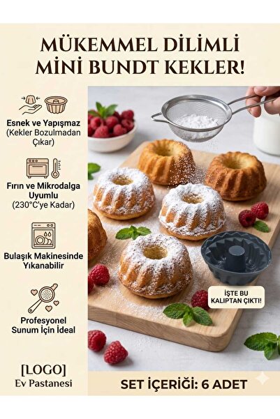 LOVYCO Premium 6-Piece Silicone Muffin and Cupcake Mold Set - Non-Stick, Heat...