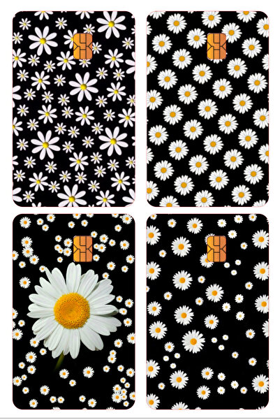 artea tasarım Σετ 4 μινιμαλιστικών ετικετών με μοτίβο Daisy για επικάλυψη πισ...