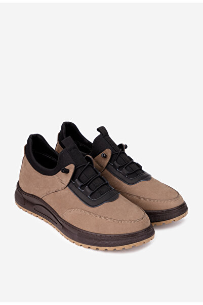 Dasha Men's brown and black nubuck leather and textile shoes