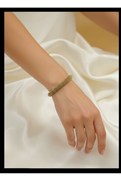 Multi JEWEL Mesh Model Steel Cuff Bracelet
