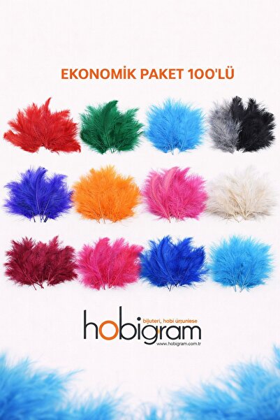 Hobigram Premium Yapay Kuş Tüyü 100 Adet Beyaz Ekonomik Paket Nikah Düğün Parti Süsleme